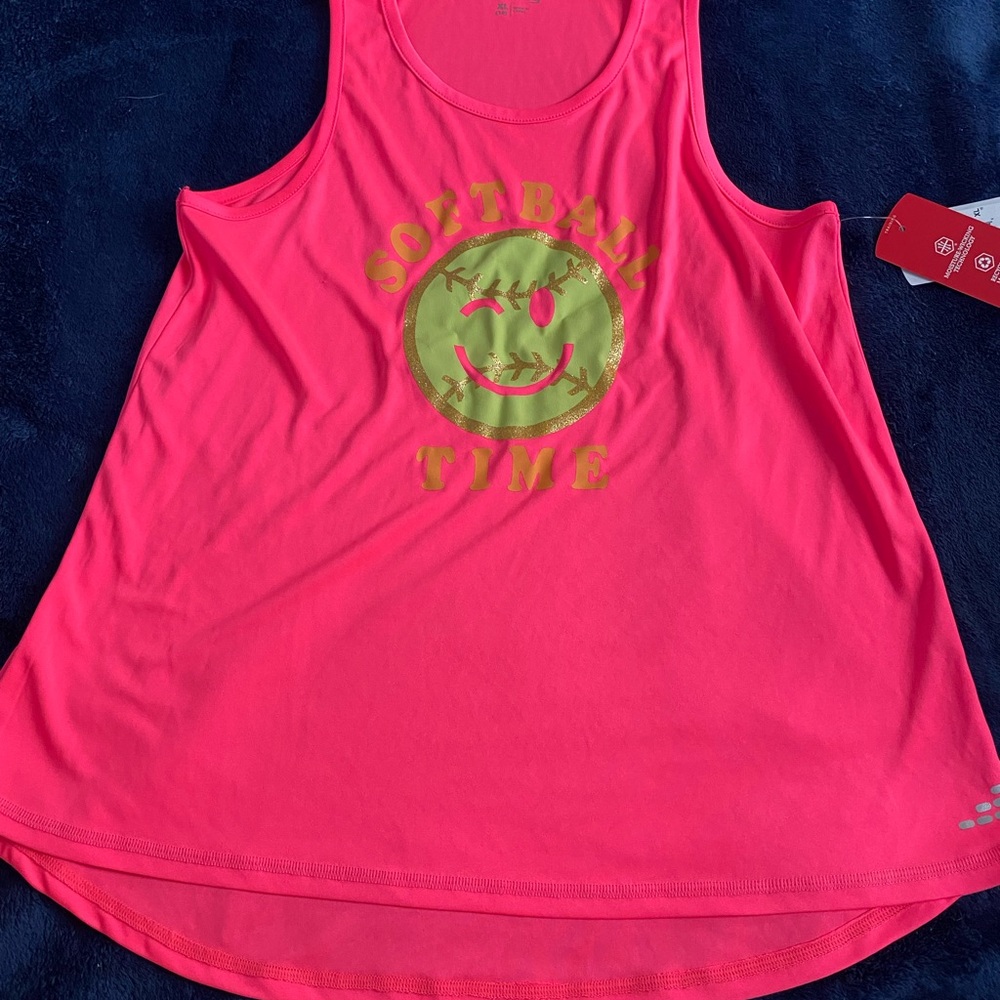 Pink Softball Time Tank Top